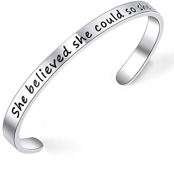 She Believed She Could So She Did Cuff Bracelet En - Picture 1 of 5